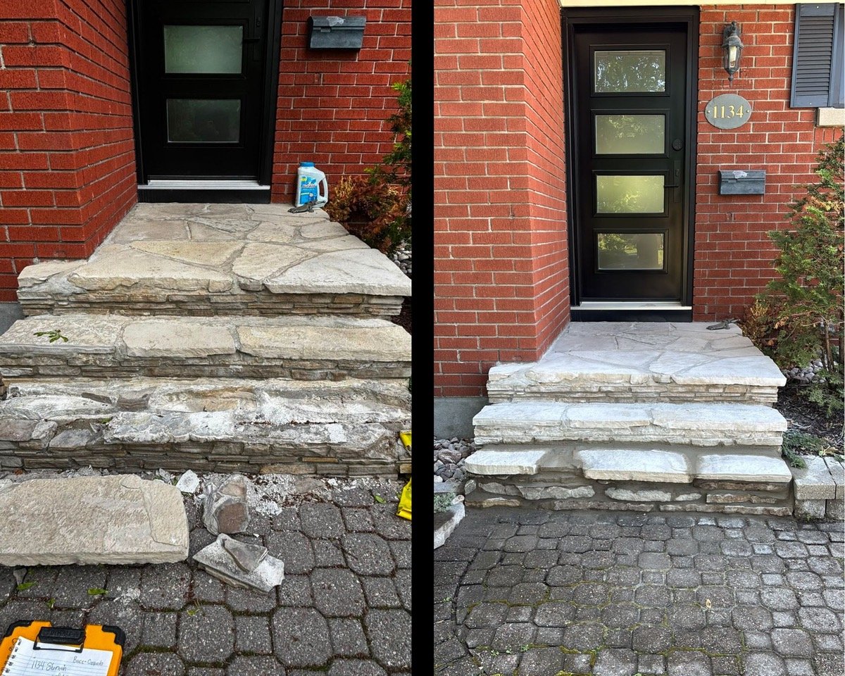 Stone stair repair
